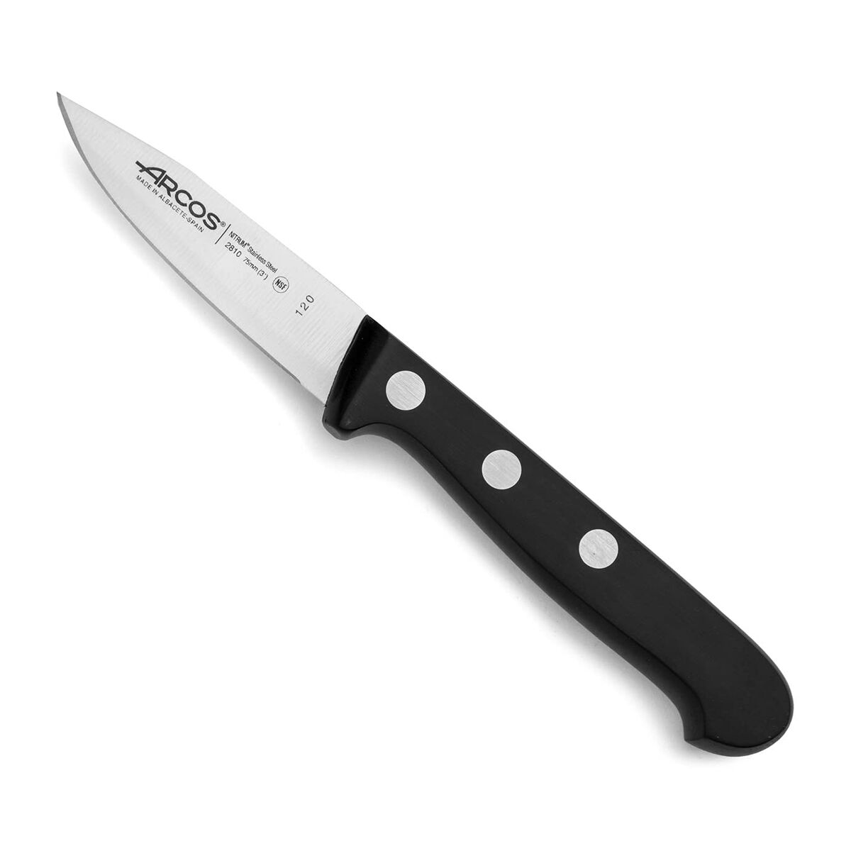 Skrællerkniv Arcos Universal Rustfrit stål Sort 7,5 cm