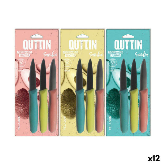 Knife Set Quttin Samba 3 Pieces 19,5 x 2 x 1 cm (12 Units) Quttin