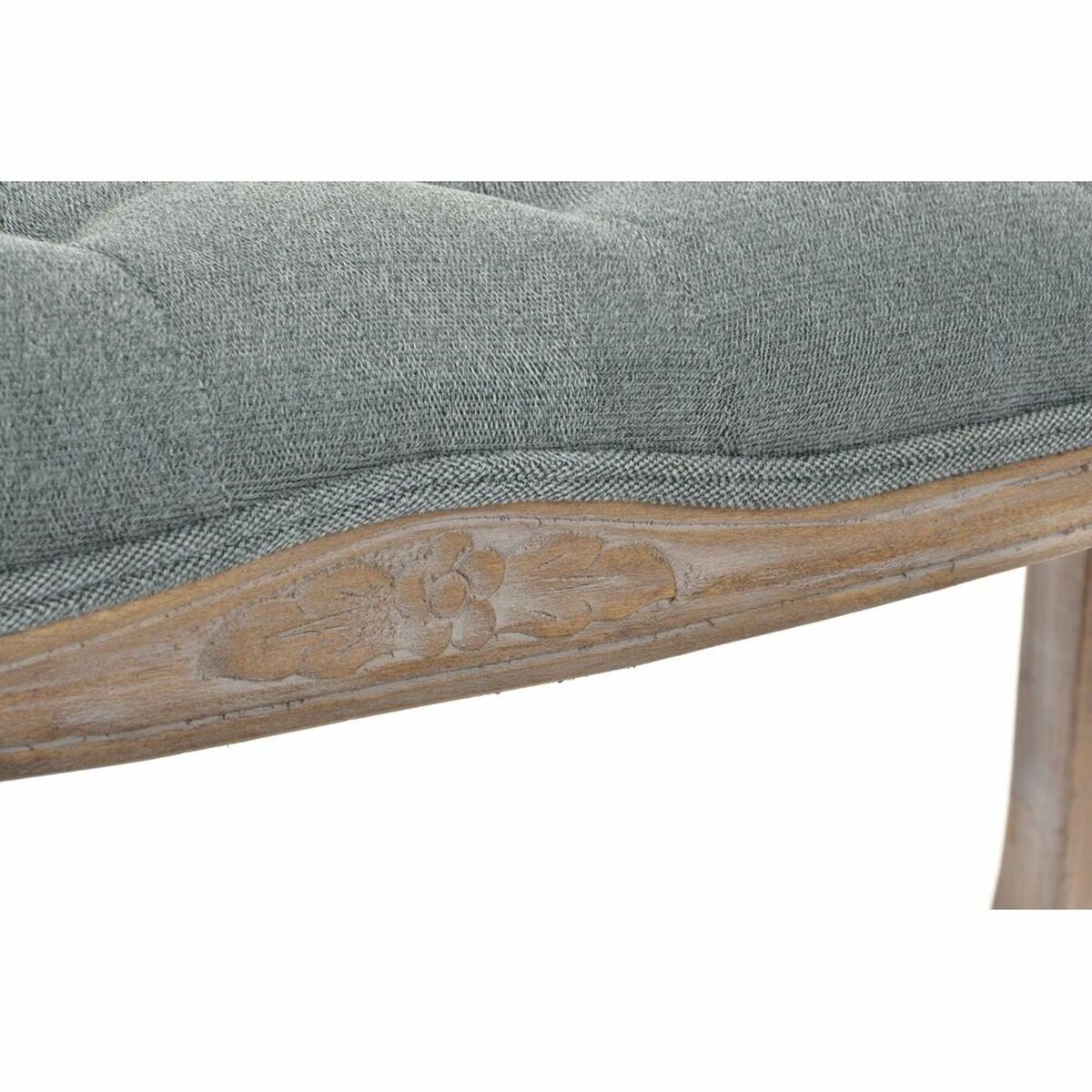 Bench DKD Home Decor Grey Natural Wood Polyester Dark grey (112 x 36 x 48 cm) DKD Home Decor