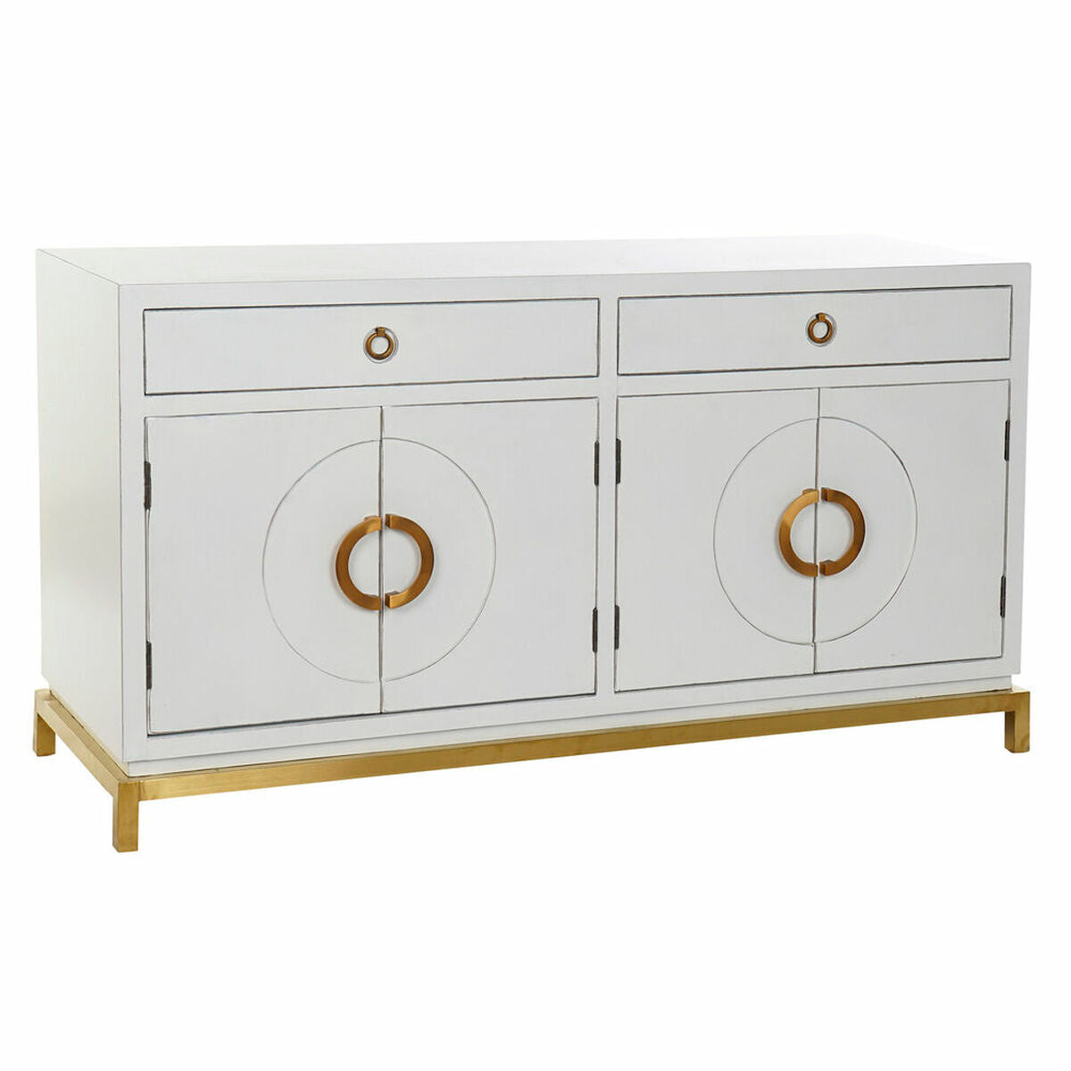 Sideboard DKD Home Decor Kamakura White Golden Metal Poplar 150 x 50 x 80 cm (150 x 50 x 80 cm)