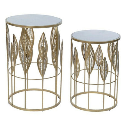 Side table DKD Home Decor Golden Metal Marble 42 x 42 x 65,5 cm