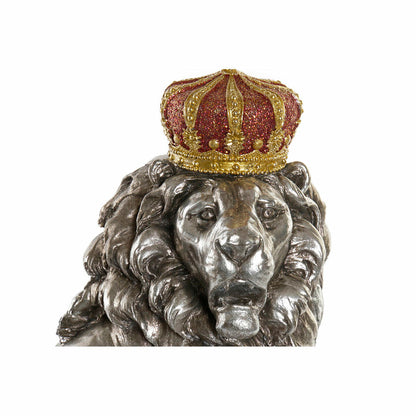 Decorative Figure DKD Home Decor Silver Lion Resin (42 x 25 x 45 cm) DKD Home Decor