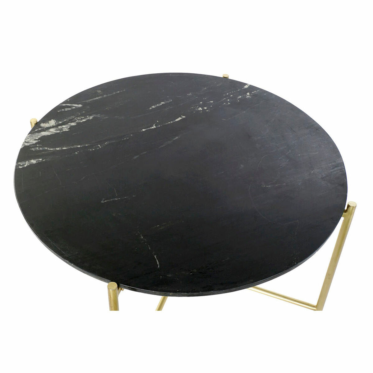 Side table DKD Home Decor Black Golden Marble Iron (81 x 81 x 44 cm) DKD Home Decor