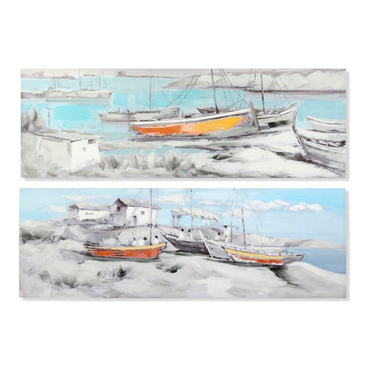 Painting DKD Home Decor Port 150 x 3 x 50 cm Barco Mediterranean (2 Units) DKD Home Decor