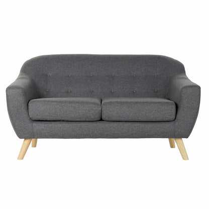 2-Seater Sofa DKD Home Decor 8424001799428 Grey Multicolour Natural Wood Rubber wood Scandi 146 x 72 x 82 cm DKD Home Decor