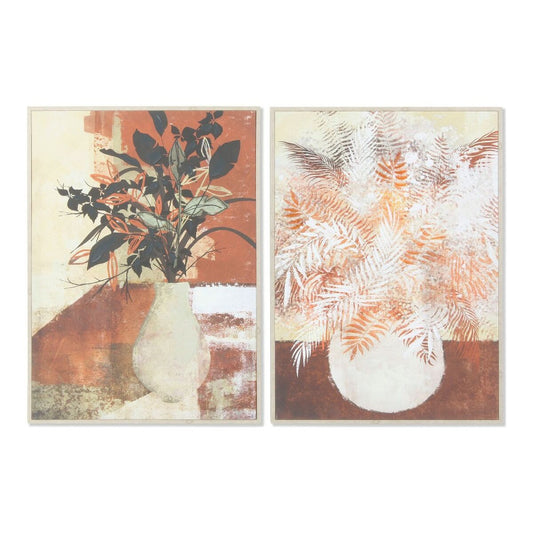 Painting DKD Home Decor 52 x 2,7 x 72 cm Plant Scandinavian (2 Units) DKD Home Decor