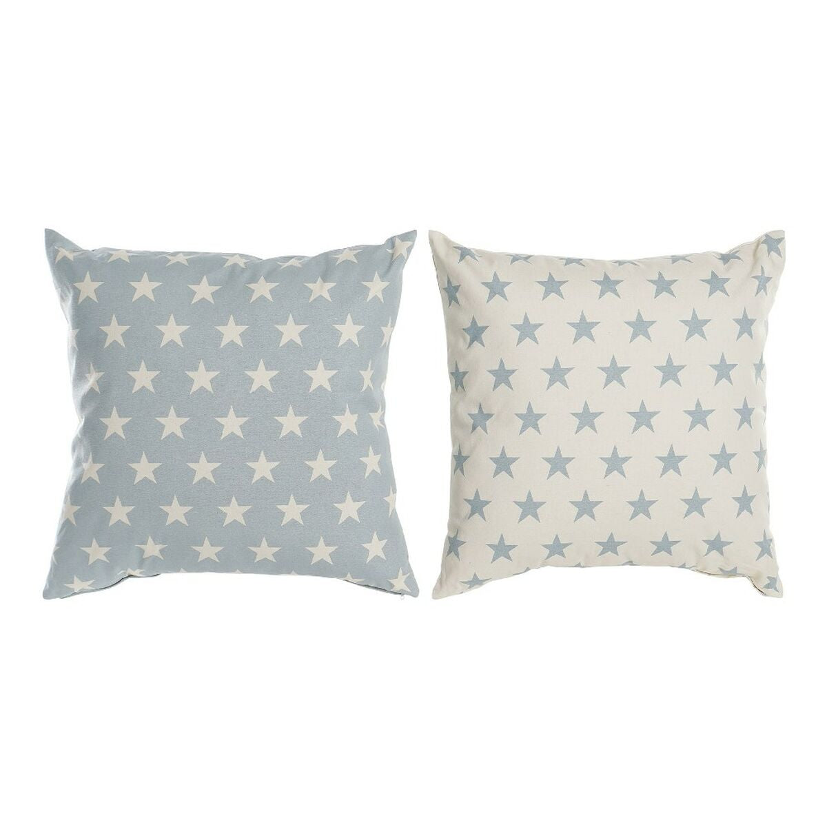 Cushion DKD Home Decor Blue 60 x 10 x 60 cm Stars White (2 Units) DKD Home Decor