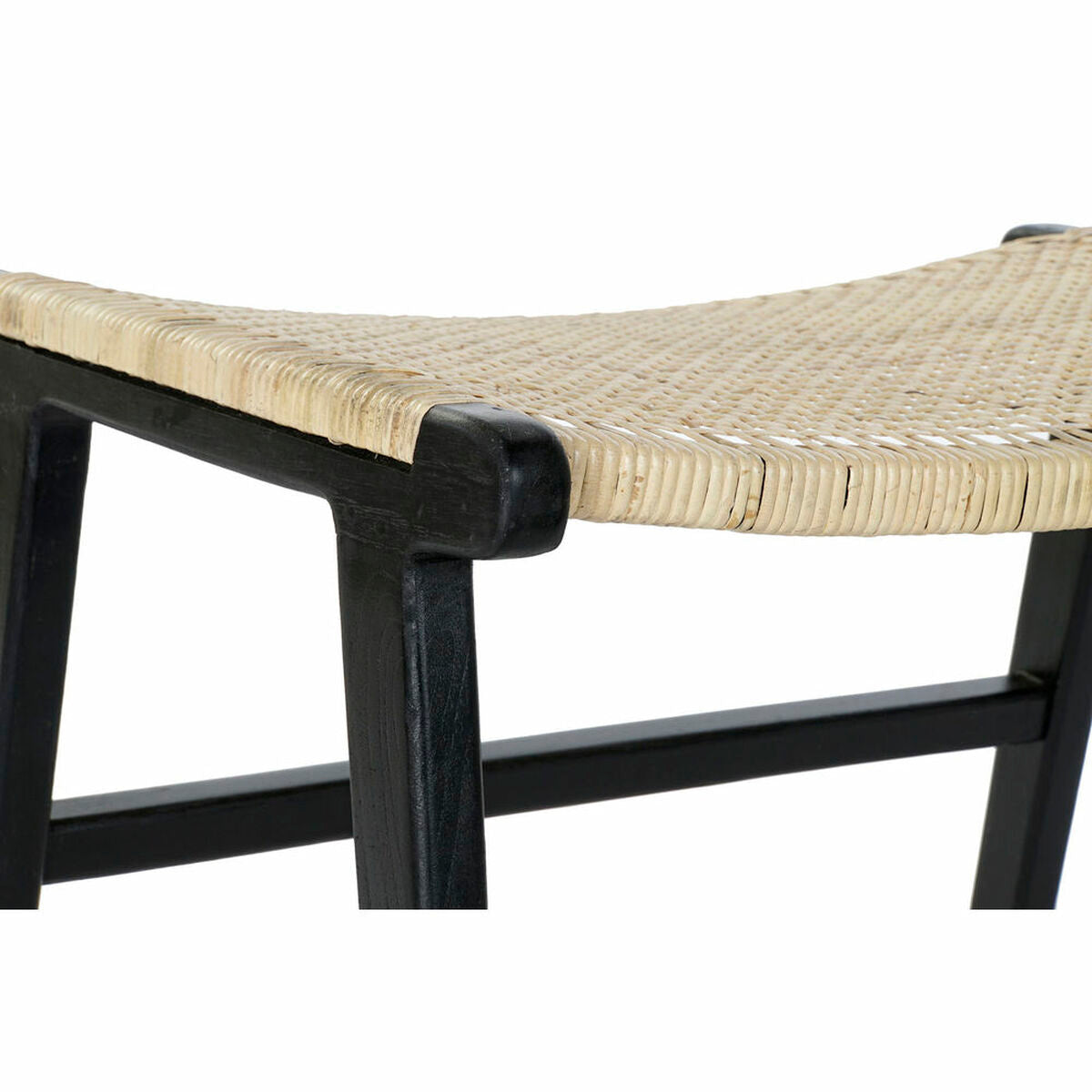 Bench DKD Home Decor 8424001823192 65 x 47 x 40 cm Natural Teak Black