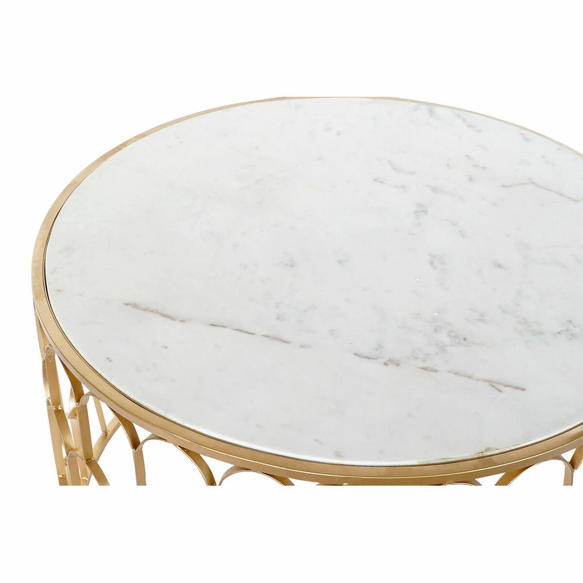 Centre Table DKD Home Decor Glamour White Multicolour Golden Marble Iron 87 x 87 x 51,5 cm DKD Home Decor