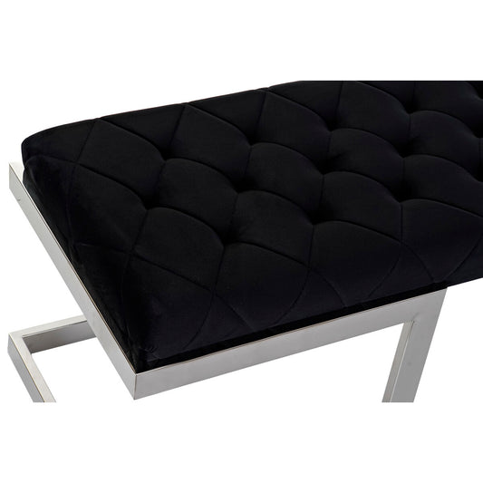 Bench DKD Home Decor Black Polyester Steel (140 x 40 x 40 cm)