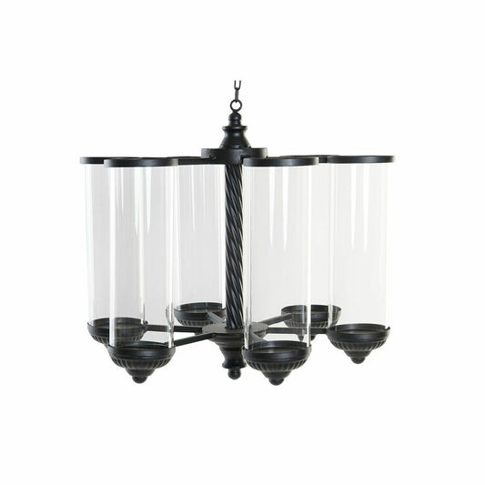 Candleholder DKD Home Decor Black Metal Crystal (53 x 53 x 52 cm) DKD Home Decor