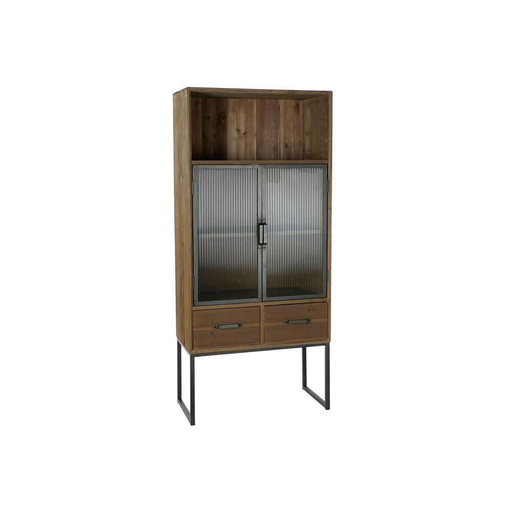 Cupboard DKD Home Decor Black Wood Metal Crystal (70 x 34.5 x 160 cm)