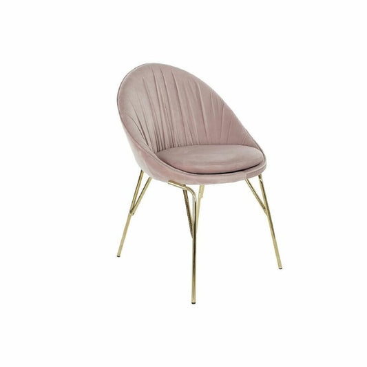 Dining Chair DKD Home Decor Pink Golden 60 x 60 x 85 cm