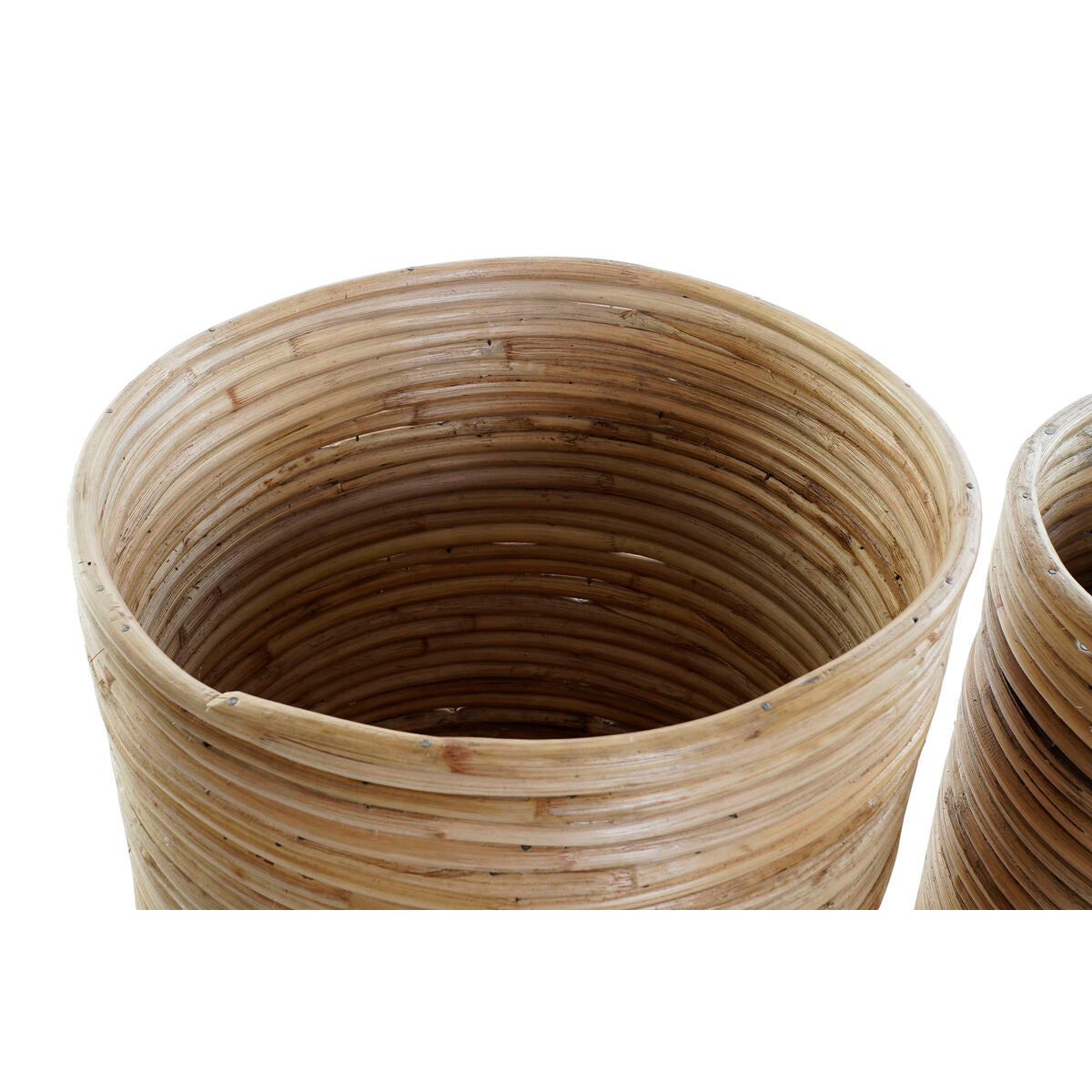 Set of planters DKD Home Decor Natural Brown Rattan Bali (31 x 31 x 30,5 cm) (3 pcs)