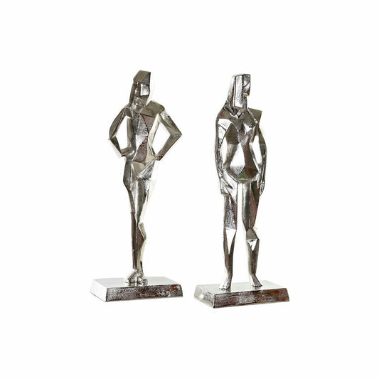 Decorative Figure DKD Home Decor 8424001856480 23 x 13 x 62 cm Silver (2 Units) DKD Home Decor