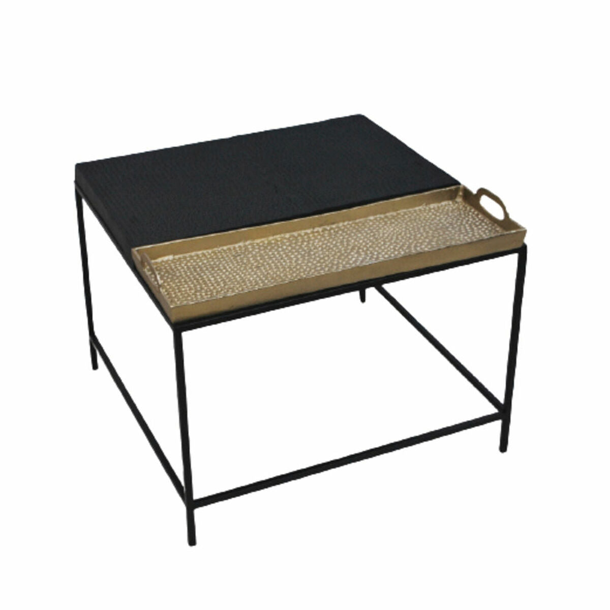 Side table DKD Home Decor 61 x 61 x 49 cm Black Golden Steel Aluminium DKD Home Decor