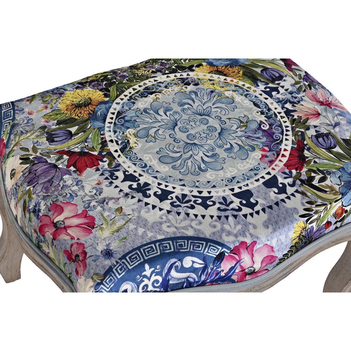 Bench DKD Home Decor Fir Polyester Multicolour (58 x 47,5 x 41 cm)