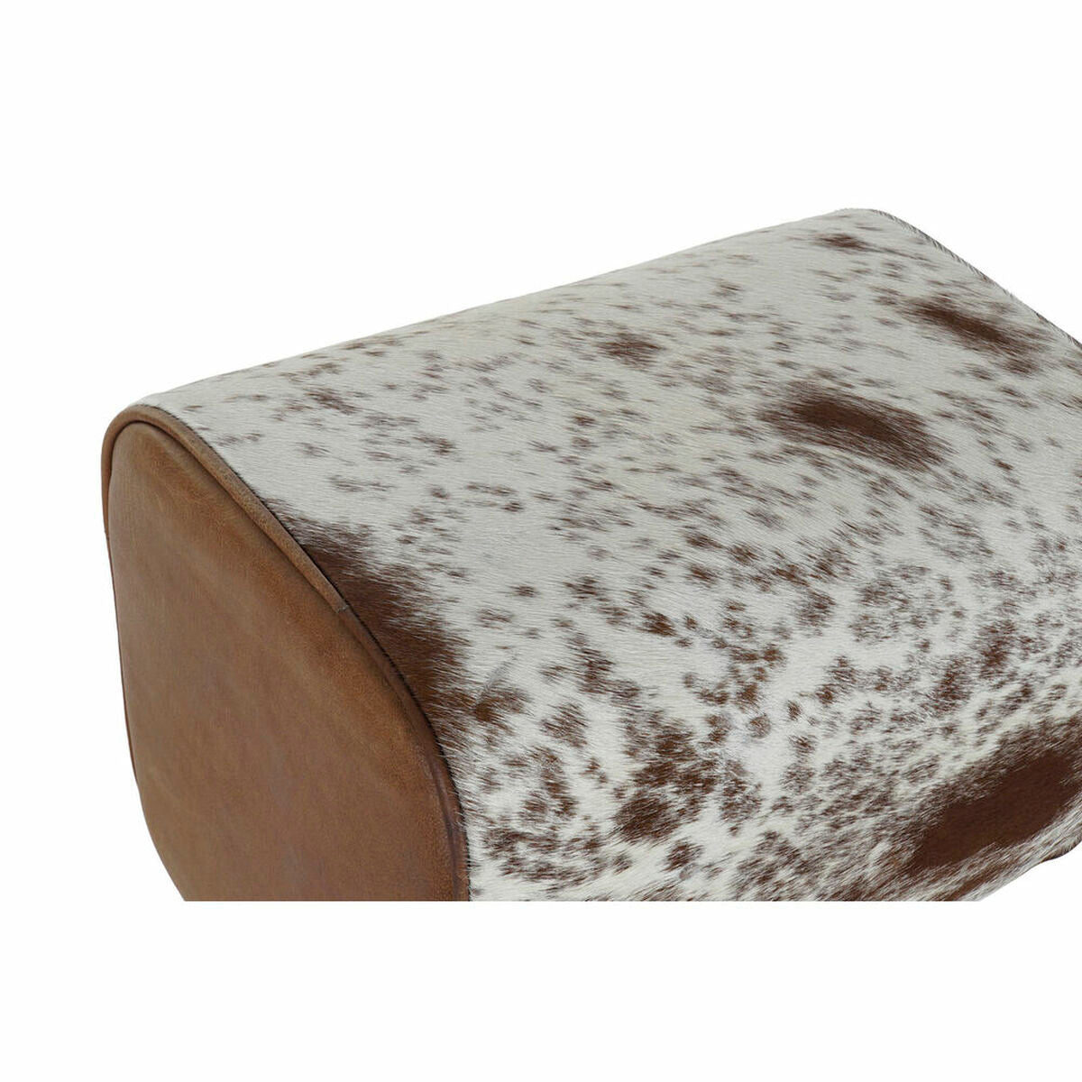 Stool DKD Home Decor White Brown Black Leather Wood 50 x 35 x 75 cm