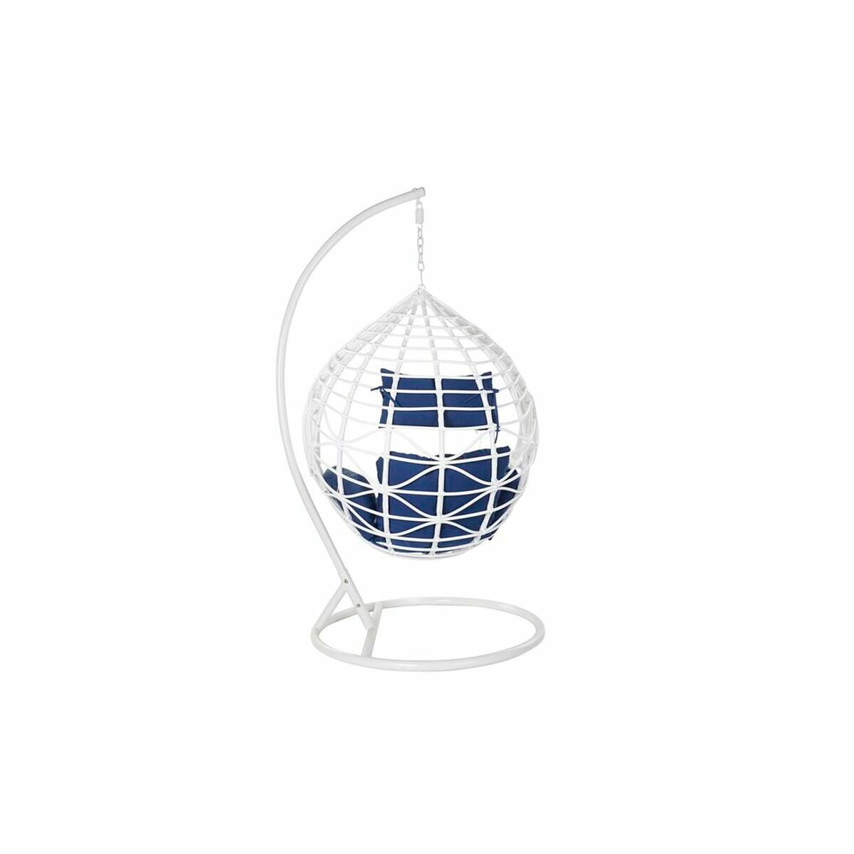 Hanging garden armchair DKD Home Decor Navy Blue White Aluminium synthetic rattan 90 x 70 x 110 cm (107 x 107 x 198 cm) DKD Home Decor