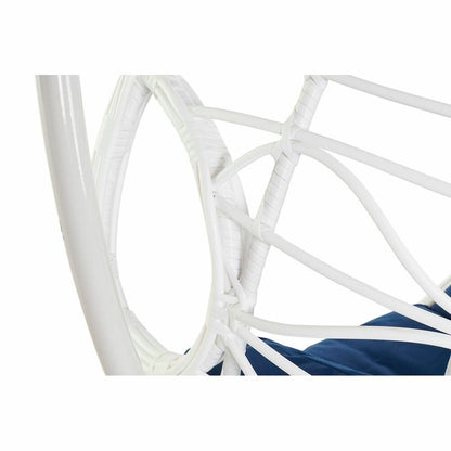 Hanging garden armchair DKD Home Decor Navy Blue White Aluminium synthetic rattan 90 x 70 x 110 cm (107 x 107 x 198 cm) DKD Home Decor