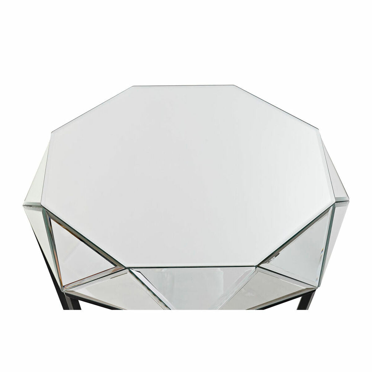 Side table DKD Home Decor Black Metal Mirror 50 x 50 x 55 cm DKD Home Decor