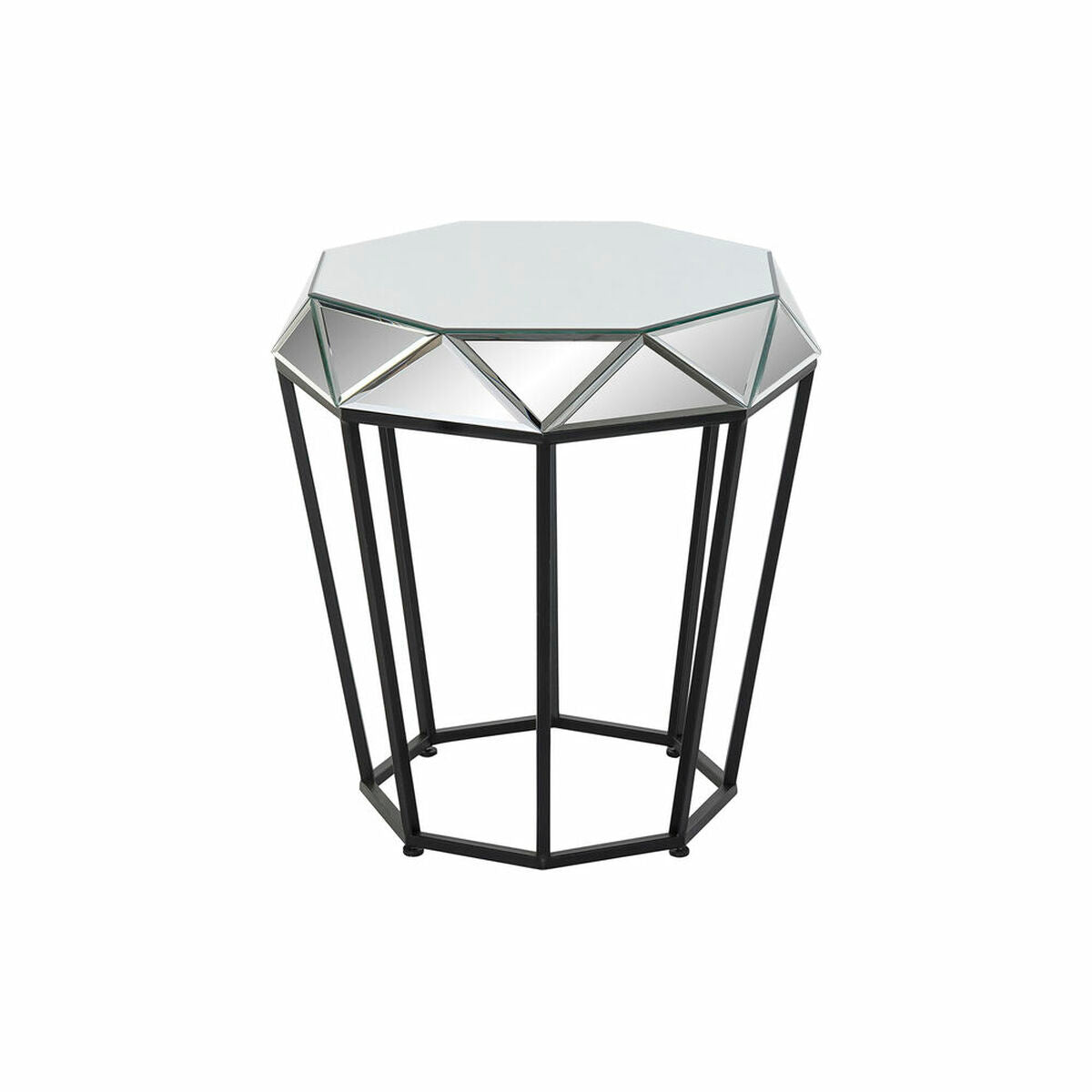 Side table DKD Home Decor Black Metal Mirror 50 x 50 x 55 cm DKD Home Decor