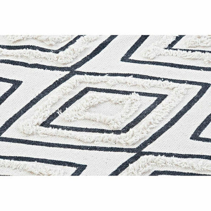 Carpet DKD Home Decor 160 x 250 x 0,7 cm Black Polyester Cotton White Rhombus Boho