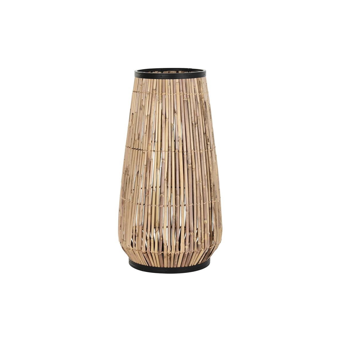 Vase DKD Home Decor Natural Black Metal Rattan 38 x 38 x 73 cm DKD Home Decor