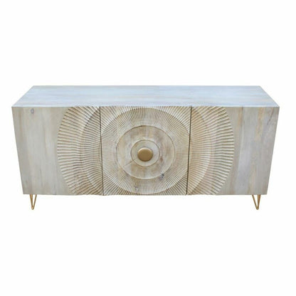 Sideboard DKD Home Decor 160 x 45 x 75 cm Golden Metal White Mango wood DKD Home Decor