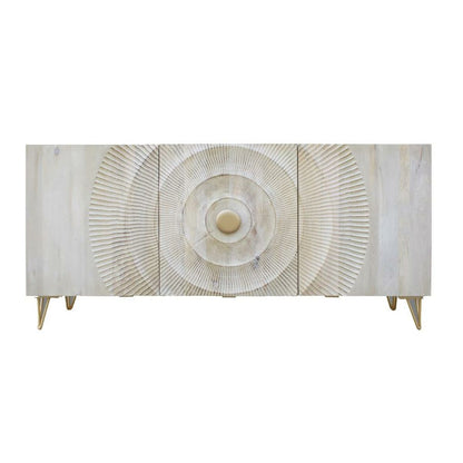 Sideboard DKD Home Decor 160 x 45 x 75 cm Golden Metal White Mango wood DKD Home Decor