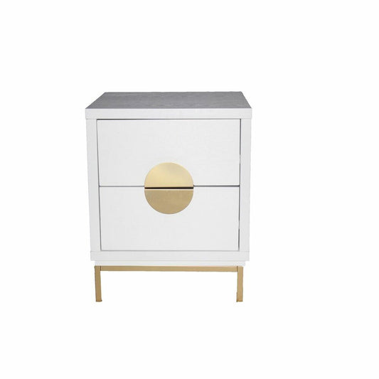 Nightstand DKD Home Decor White Golden Metal MDF Wood 40 x 40 x 50 cm 50 x 35 x 60 cm 40 x 49 x 50 cm DKD Home Decor