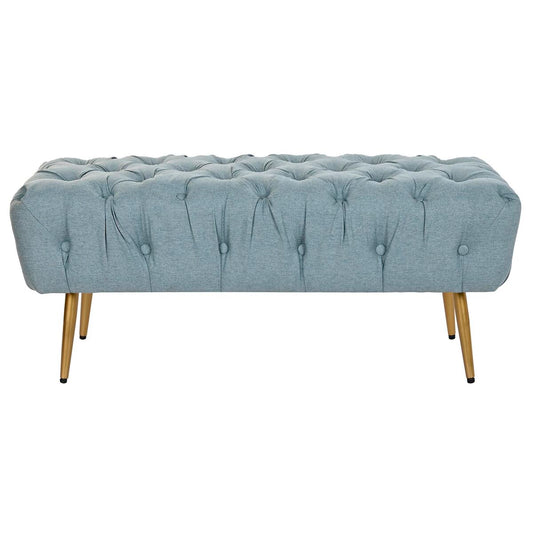 Bench DKD Home Decor 103 x 46 x 42 cm Blue Golden Metal