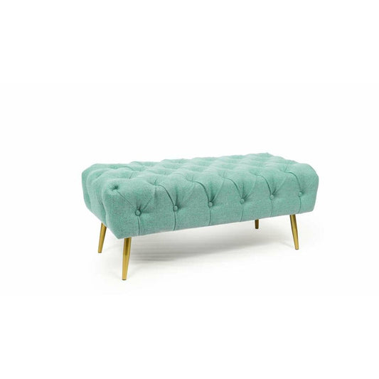 Bench DKD Home Decor Green Golden Metal 103 x 46 x 42 cm