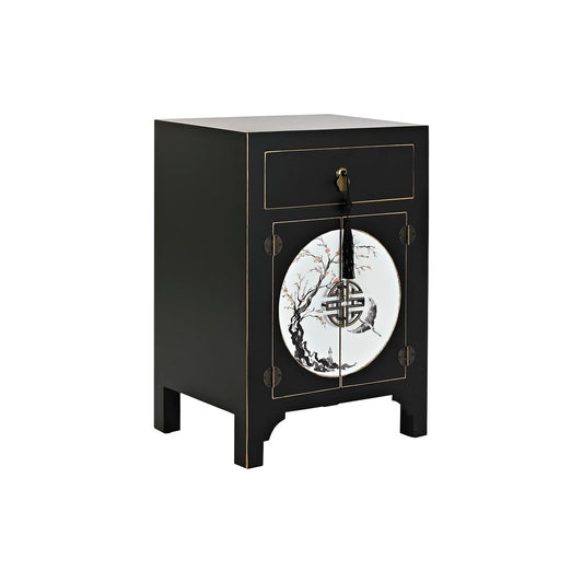 Nightstand DKD Home Decor White Black Golden Fir MDF Wood 45 x 36 x 66 cm