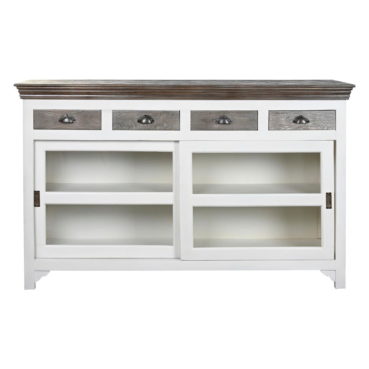 Sideboard DKD Home Decor 165 x 45,7 x 105,4 cm Crystal Grey White Dark brown Mango wood