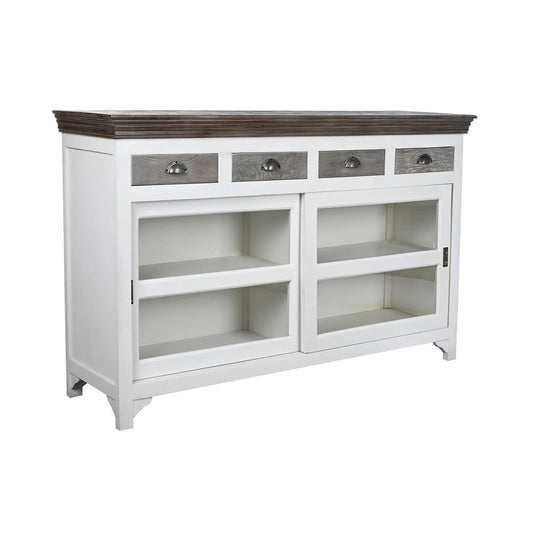 Sideboard DKD Home Decor 165 x 45,7 x 105,4 cm Crystal Grey White Dark brown Mango wood