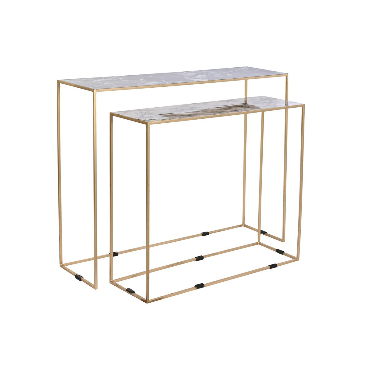 Set of 2 tables DKD Home Decor White Black Golden 100 x 28 x 80 cm DKD Home Decor