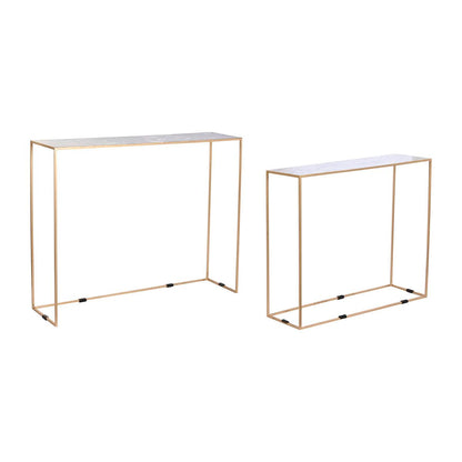 Set of 2 tables DKD Home Decor White Black Golden 100 x 28 x 80 cm DKD Home Decor