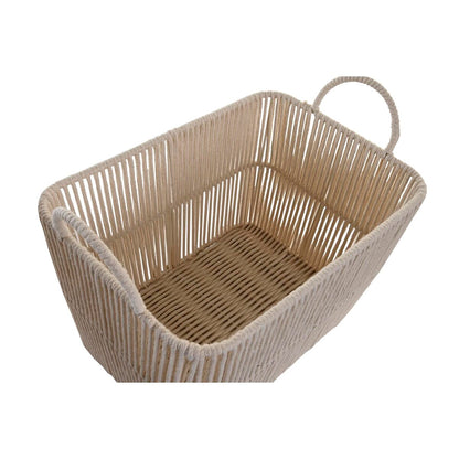 Basket set DKD Home Decor Beige Metal 39 x 29 x 31 cm 3 Pieces