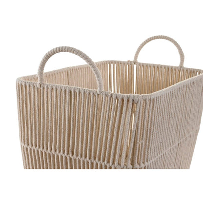 Basket set DKD Home Decor Beige Metal 39 x 29 x 31 cm 3 Pieces