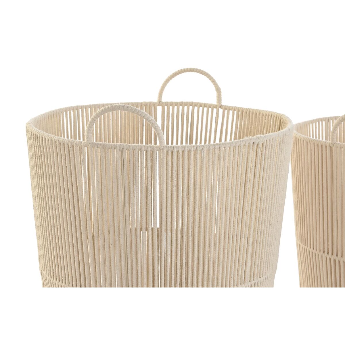 Basket set DKD Home Decor Beige Metal 42 x 42 x 51 cm 3 Pieces