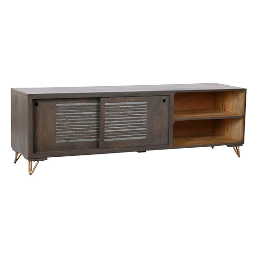 TV furniture DKD Home Decor Metal Brown Mango wood 160 x 40 x 50 cm