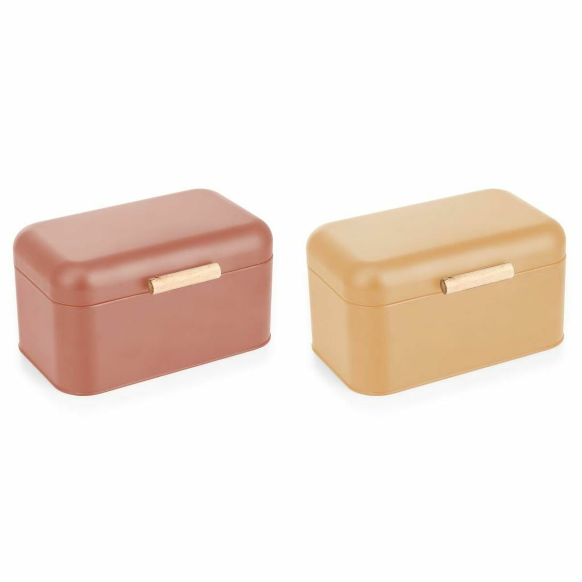 Brødkurv DKD Home Decor 30,50 x 20,7 x 15 cm Metal Terracotta Gul Vintage (2 enheder)