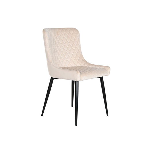 Dining Chair DKD Home Decor Beige Metal Polyester (56 x 51 x 84 cm)