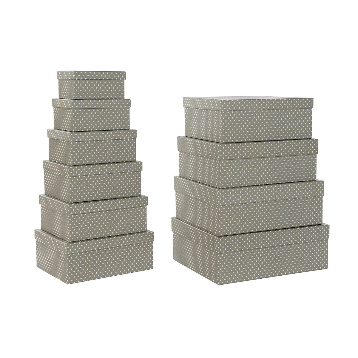 Set of Stackable Organising Boxes DKD Home Decor Mouse Grey White Cardboard (43,5 x 33,5 x 15,5 cm) DKD Home Decor