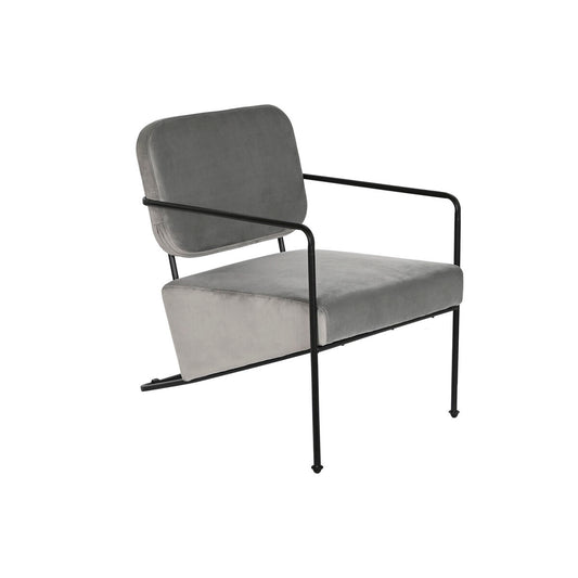 Armchair DKD Home Decor Grey Metal 62 x 76 x 76 cm 55 x 71 x 72 cm DKD Home Decor