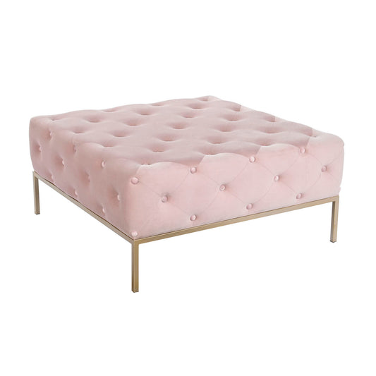 Bench DKD Home Decor Pink Golden Metal 100 x 100 x 45 cm DKD Home Decor