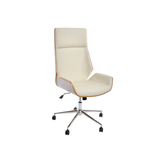 Office Chair DKD Home Decor Brown Cream Silver 60 x 65,5 x 118 cm