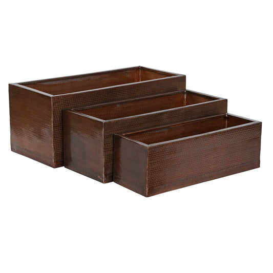 Set of Planters Home ESPRIT Golden Aluminium 100 x 43 x 40 cm Home ESPRIT