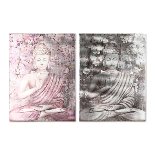 Painting Home ESPRIT Buddha Oriental 60 x 2,7 x 80 cm (2 Units)